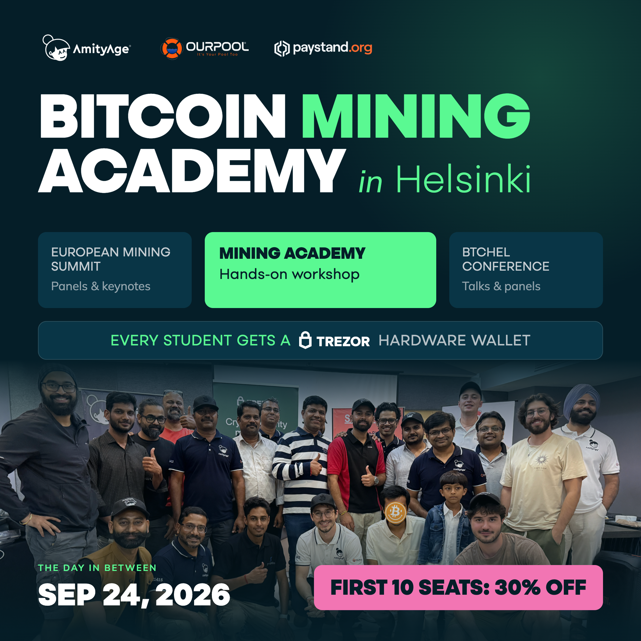Bitcoin Mining Academy in Helsinki, Finland event artwork